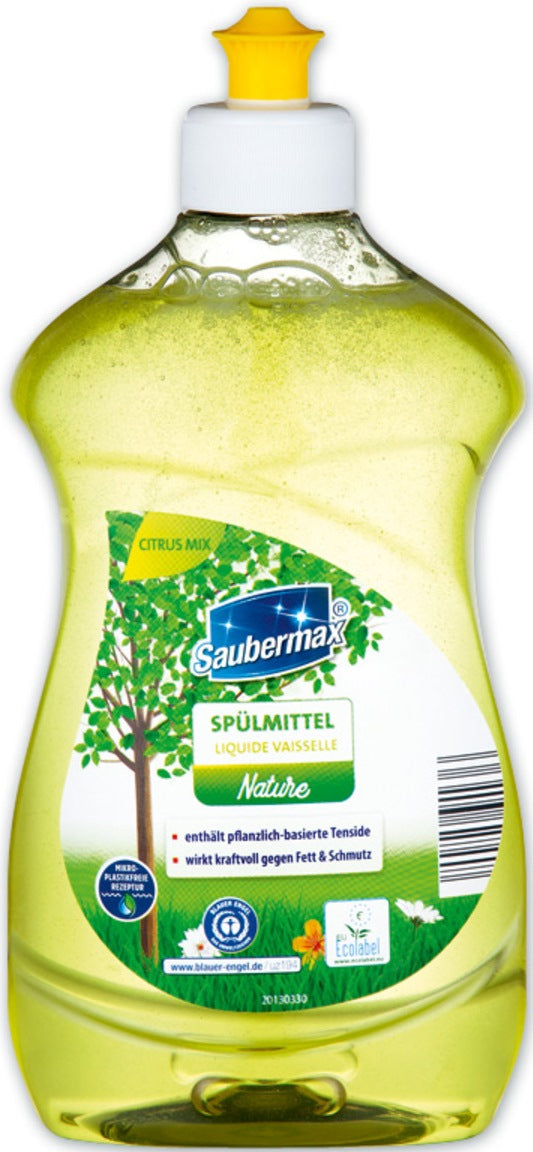 Saubermax Nature Citrus Dishwashing Liquid, 500 mL