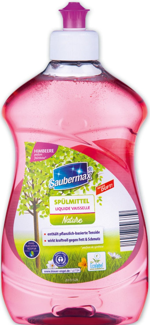 Saubermax Nature Raspberry Dishwashing Liquid, 500 mL