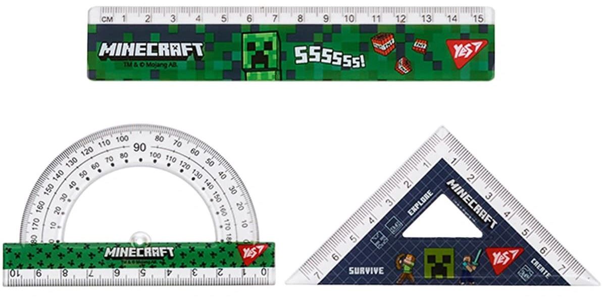 Yes Minecraft Geometry Set, 3 pcs, 15 cm Ruler