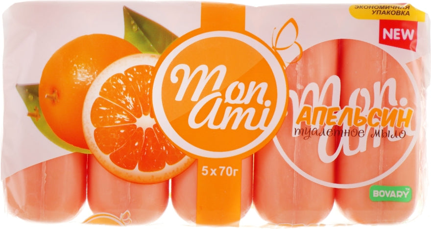 Bovary Mon Ami Orange Bar Soap, 5 x 60 g