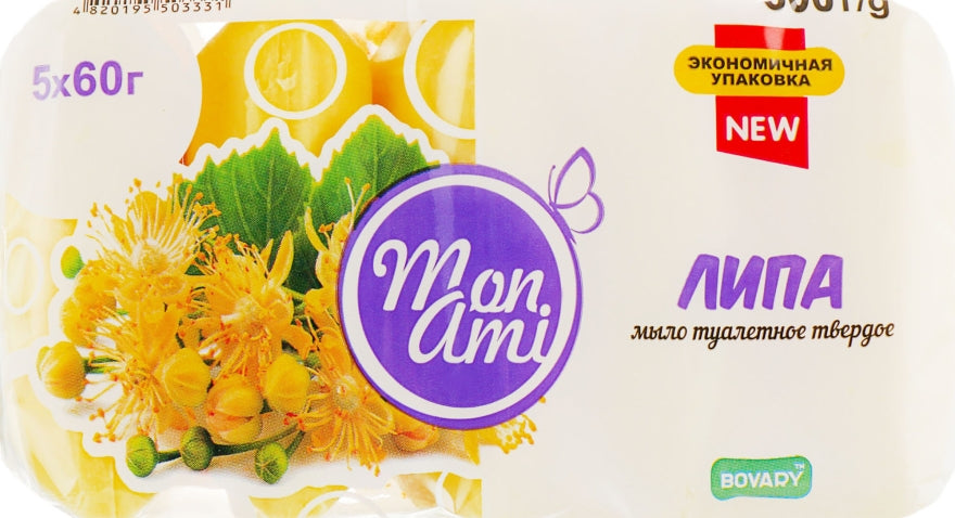 Bovary Mon Ami Linden Bar Soap, 5 x 60 g
