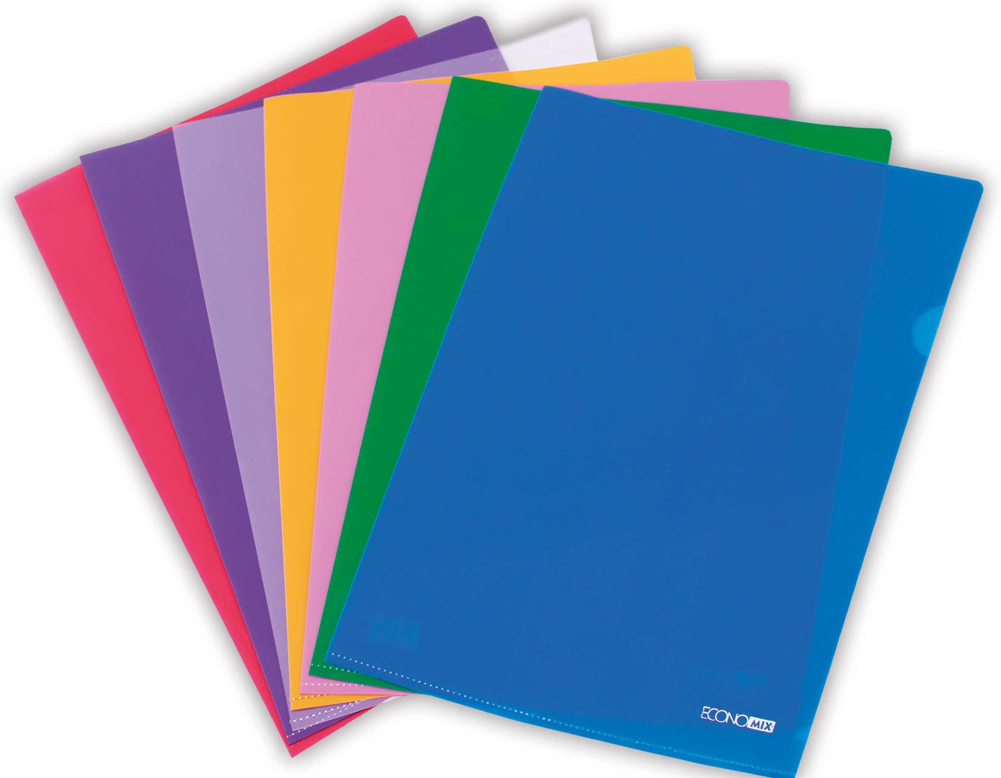 Economix 31153 A4 Glossy Corner Folder, Assorted