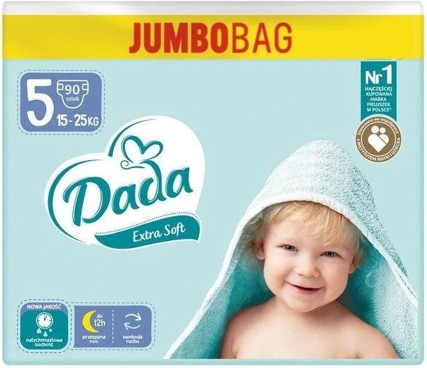 Dada Extra Soft Jumbo Bag Size 5 Baby Diapers, 15-25 kg, 90 pcs