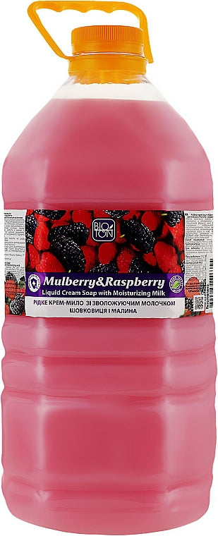 Bioton Cosmetics Mulberry & Raspberry Moisturizing Milk Liquid Cream Hand Soap, 5 L