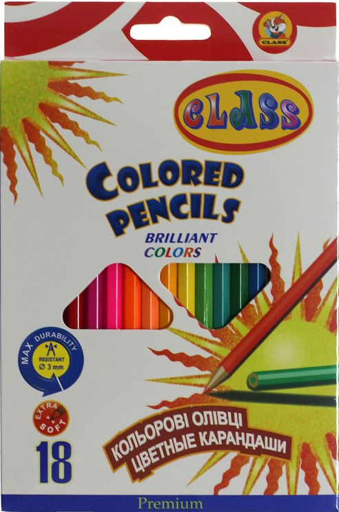 Class 1618/2C Colored Pencils, 18 Colors