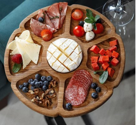 Seven-Section Oak Divided Serving Tray, 30 cm - Image 2