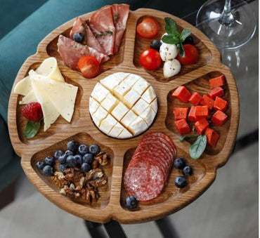 Seven-Section Oak Divided Serving Tray, 30 cm - Image 2