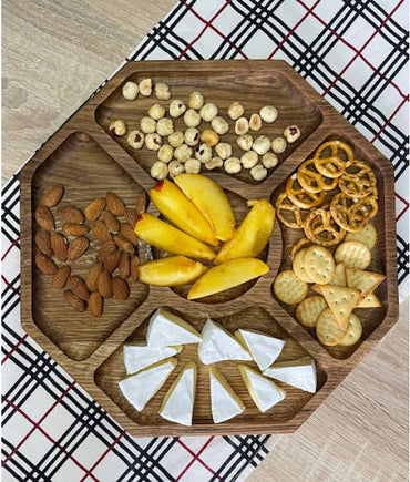Five-Section Oak Divided Serving Tray, 30 cm - Image 2