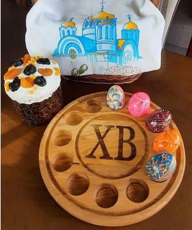 Easter Oak Divided Serving Tray, 30 cm - Image 3
