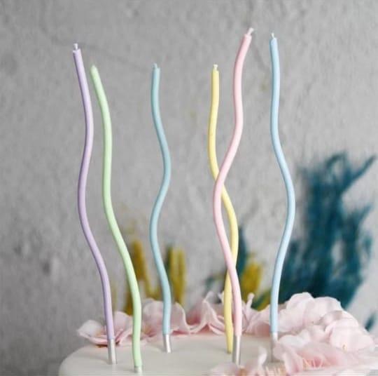 Macaron Spiral 407 Cake Candles, 15.5 cm, 6 Colors - Image 2