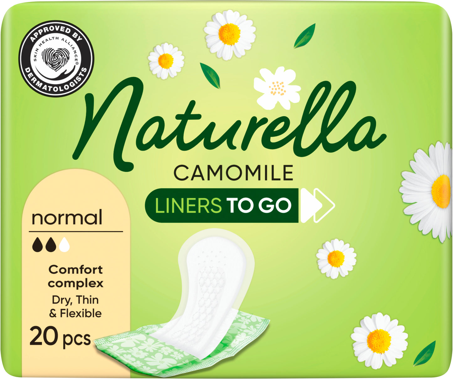 Naturella Camomile Normal Individually Wrapped Panty Liners, 20 pcs