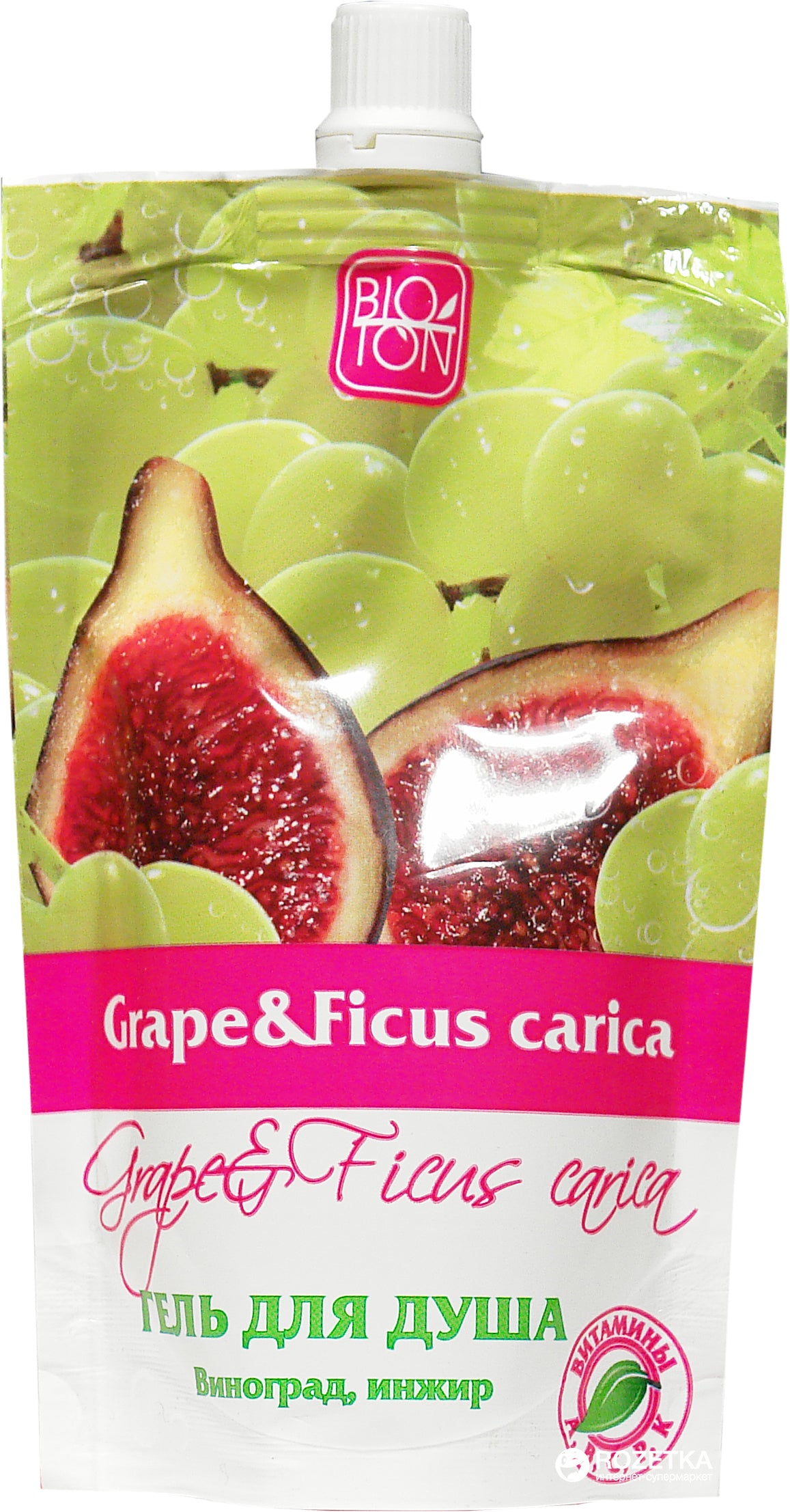 Bioton Grape & Fig Shower Gel Refill Pouch, 170 mL