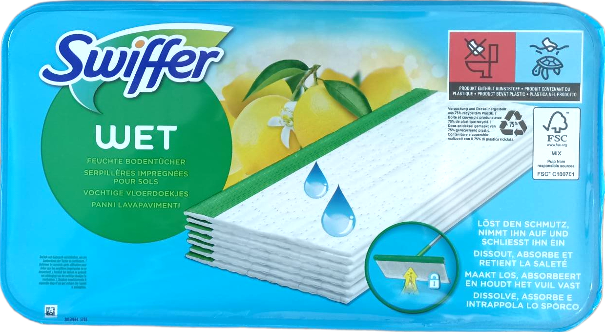 Swiffer Wet Lemon-Scented Mop Pad Refills, 24 pcs