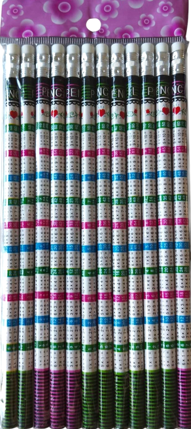 S16-2 Multiplication Table Graphite Pencil with Eraser - Image 2