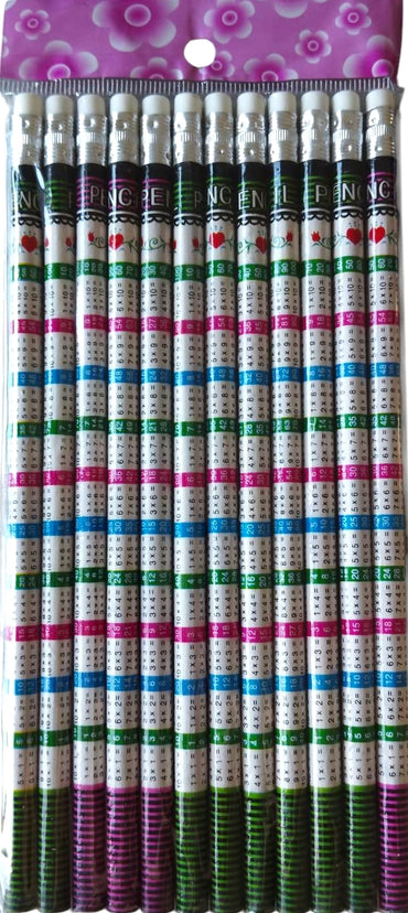 S16-2 Multiplication Table Graphite Pencil with Eraser - Image 2