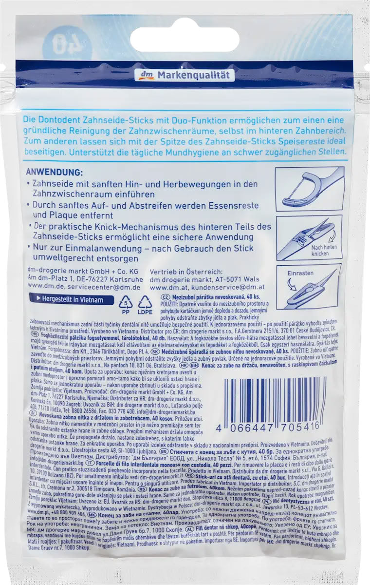 Dontodent Unwaxed Dental Floss Picks, 40 pcs - Image 2
