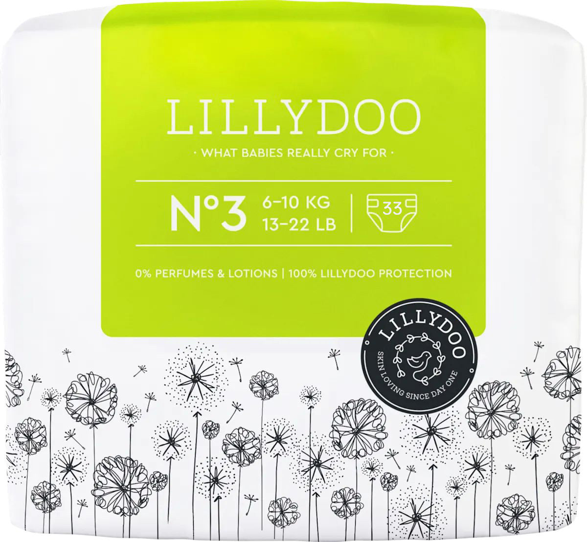Lillydoo Baby Diapers, Size 3, 6-10 kg, 33 pcs
