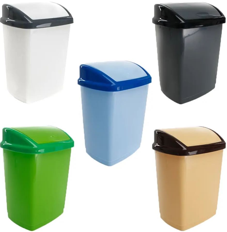 Trash Can with Lid, Assorted, 9 L