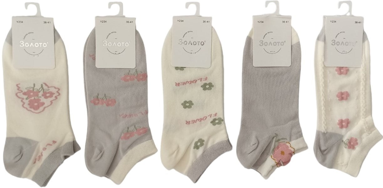 Zoloto Y234 Women's Low-Cut Socks, Size 36-41