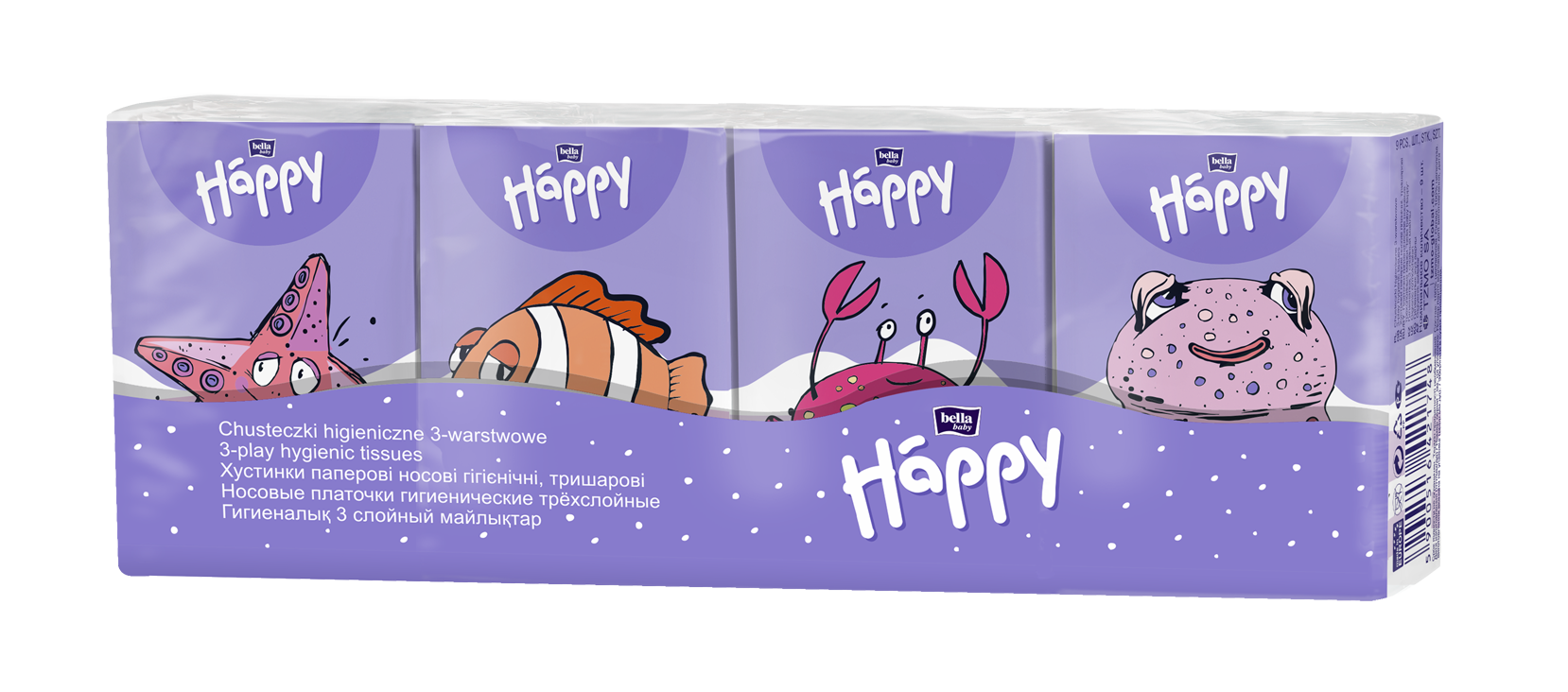 Happy Bella 3-Ply Facial Tissues, 9 pcs