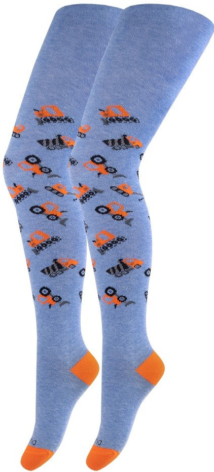 Duna 4436 Kids' Spring/Fall Tights, 80-86 cm, Light Blue with Pattern