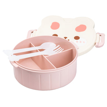 Rabbit HP-12-270P Pink Kids' Lunch Box with Utensils, 18 x 18 x 7 cm - Image 2