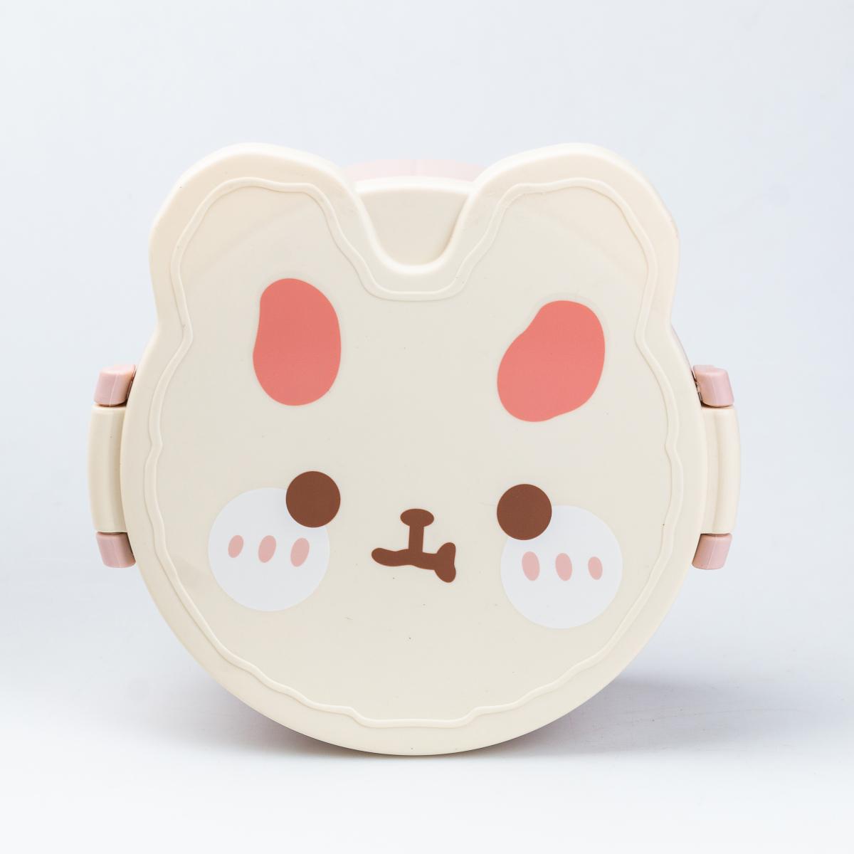 Rabbit HP-12-270P Pink Kids' Lunch Box with Utensils, 18 x 18 x 7 cm - Image 3