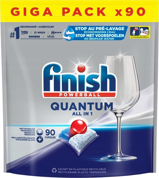Finish Quantum Powerball All in 1 Dishwasher Tablets, 90 pcs (Price per 1 pc)