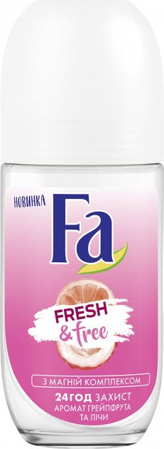 Fa Fresh & Free Grapefruit & Lychee Women's Roll-On Deodorant, 50 mL