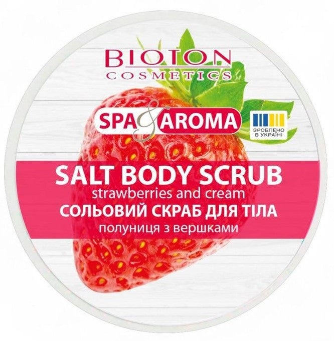 Bioton Cosmetics Spa & Aroma Strawberries & Cream Salt Body Scrub, 250 mL
