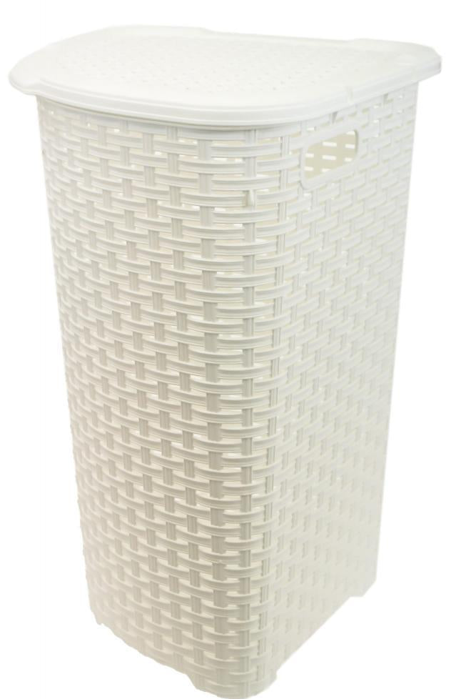 Dunya 05005 Rattan-Style Corner Laundry Basket, 52 L - Image 2
