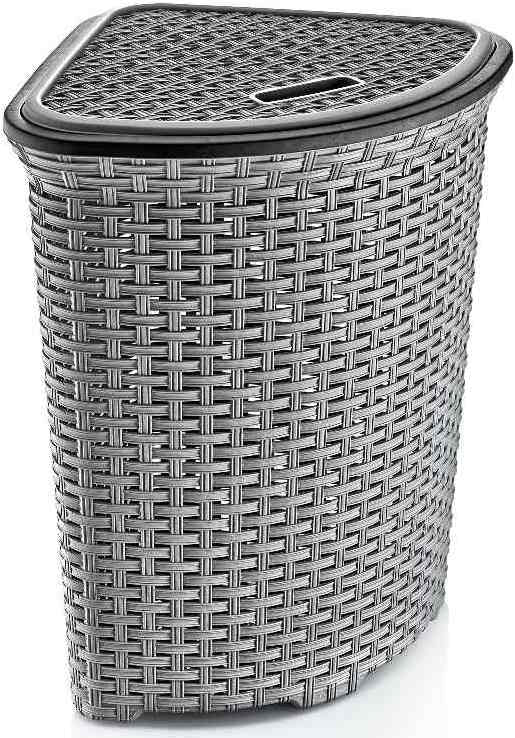 Dunya 05005 Rattan-Style Corner Laundry Basket, 52 L - Image 3