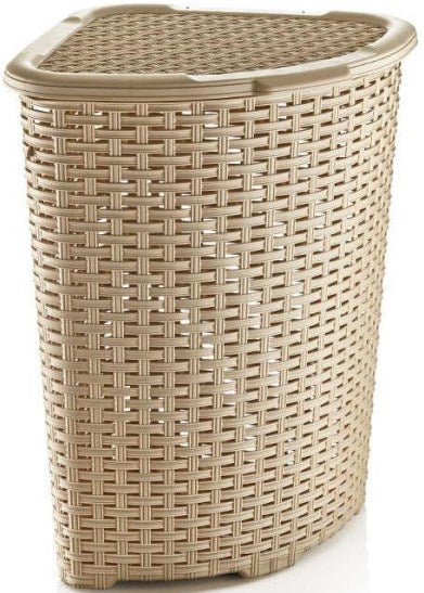 Dunya 05005 Rattan-Style Corner Laundry Basket, 52 L - Image 4