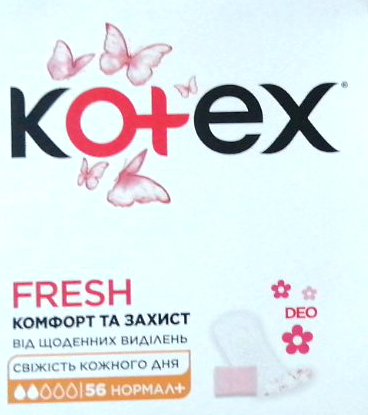 Kotex Normal Plus Deo Panty Liners, 52 pcs