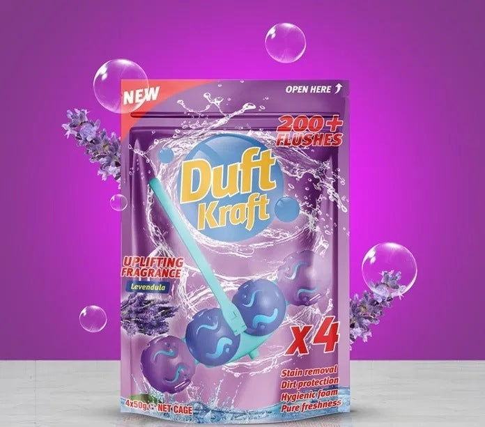 Duft Kraft Lavender Toilet Blocks, 4 x 50 g