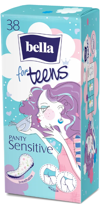 Bella Teens Sensitive Panty Liners, 38 pcs