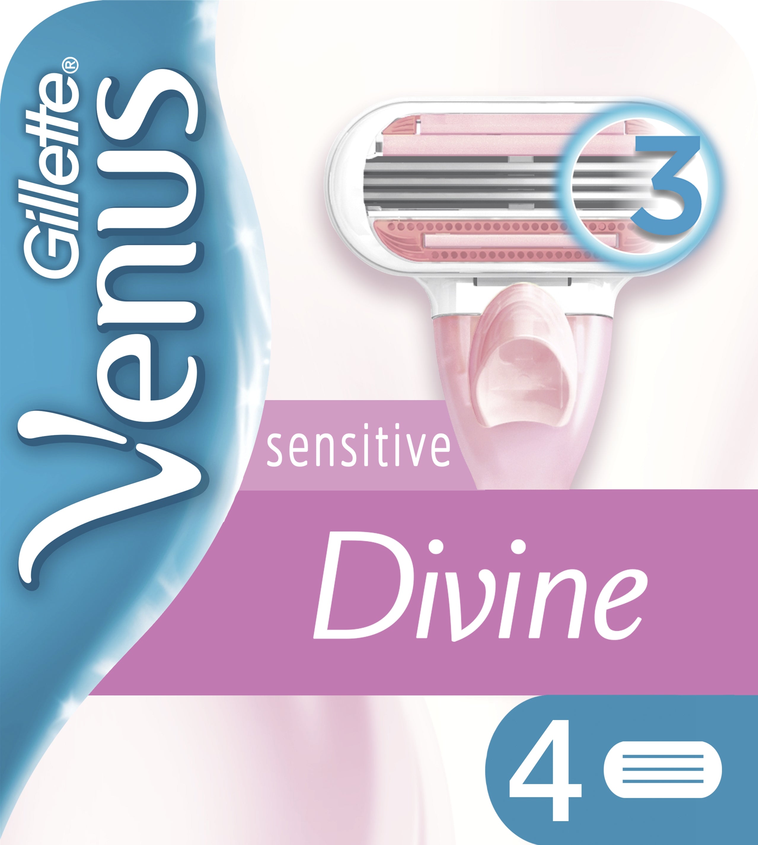 Gillette Venus Divine Replacement Razor Cartridges, 4 pcs