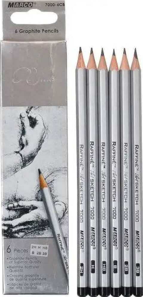 Marco 7000-6SV N. 2N, NV, V, 2V, 3V Graphite Pencil Set, 6 pcs - Image 2