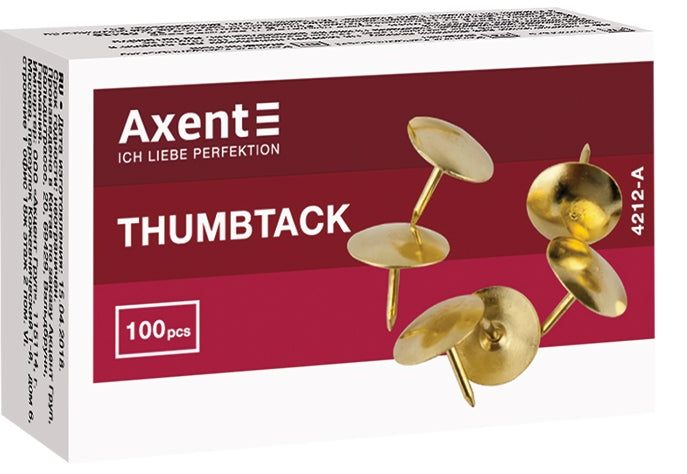 Axent 4212-A Copper Push Pins, 100 pcs