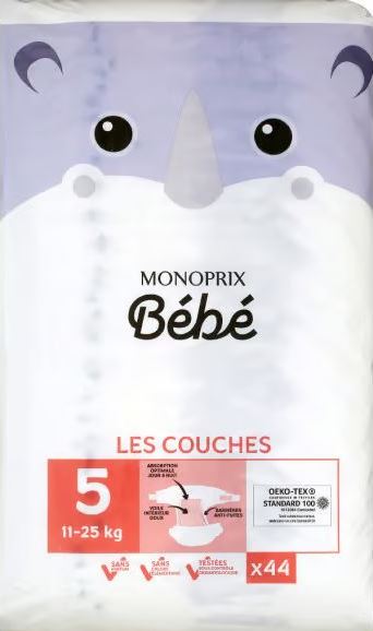 Monoprix Bebe Size 5 Baby Diapers, 11-25 kg, 44 pcs