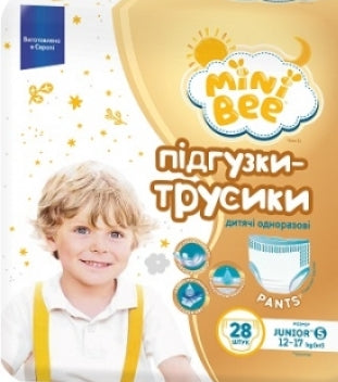 MiniBee 5 Baby Pull-Up Diaper Pants, 12-17 kg, 28 pcs