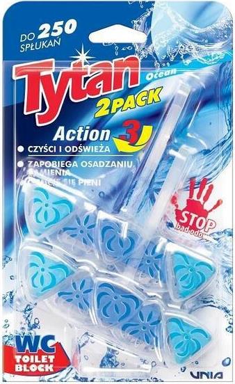 Tytan Action 3 Ocean Toilet Block, 2 x 40 g