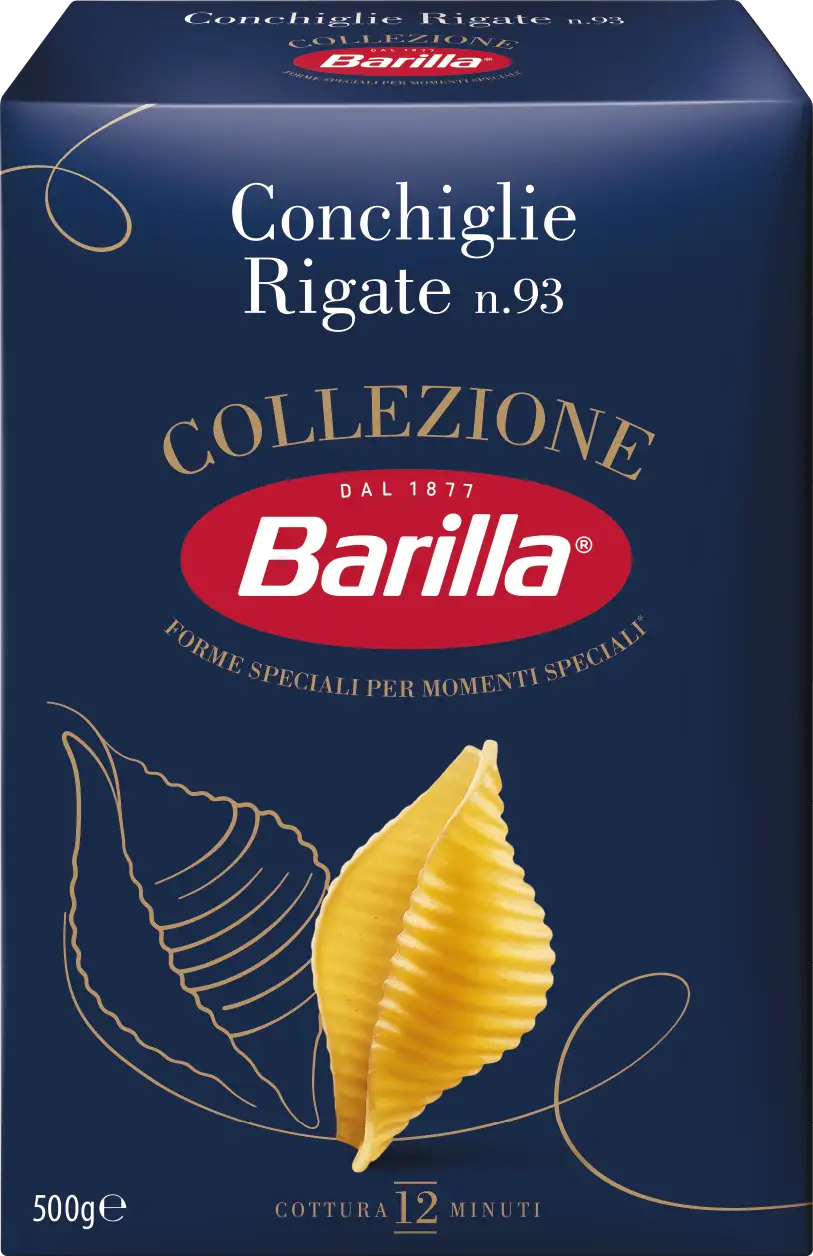 Barilla No. 93 Conchiglie Rigate Pasta, 500 g