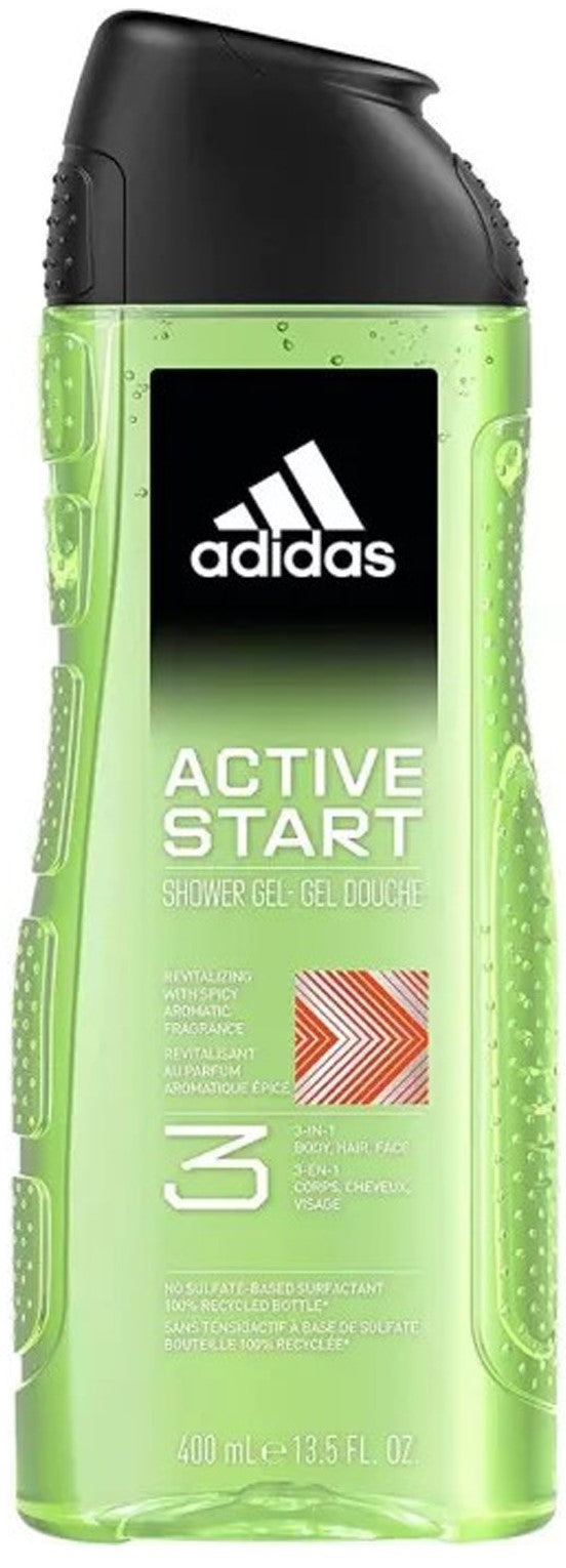 Adidas Active Start Men's 3-in-1 Shower Gel, 400 mL