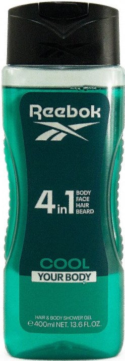 Reebok Cool Men's 4-in-1 Shower Gel, 400 mL