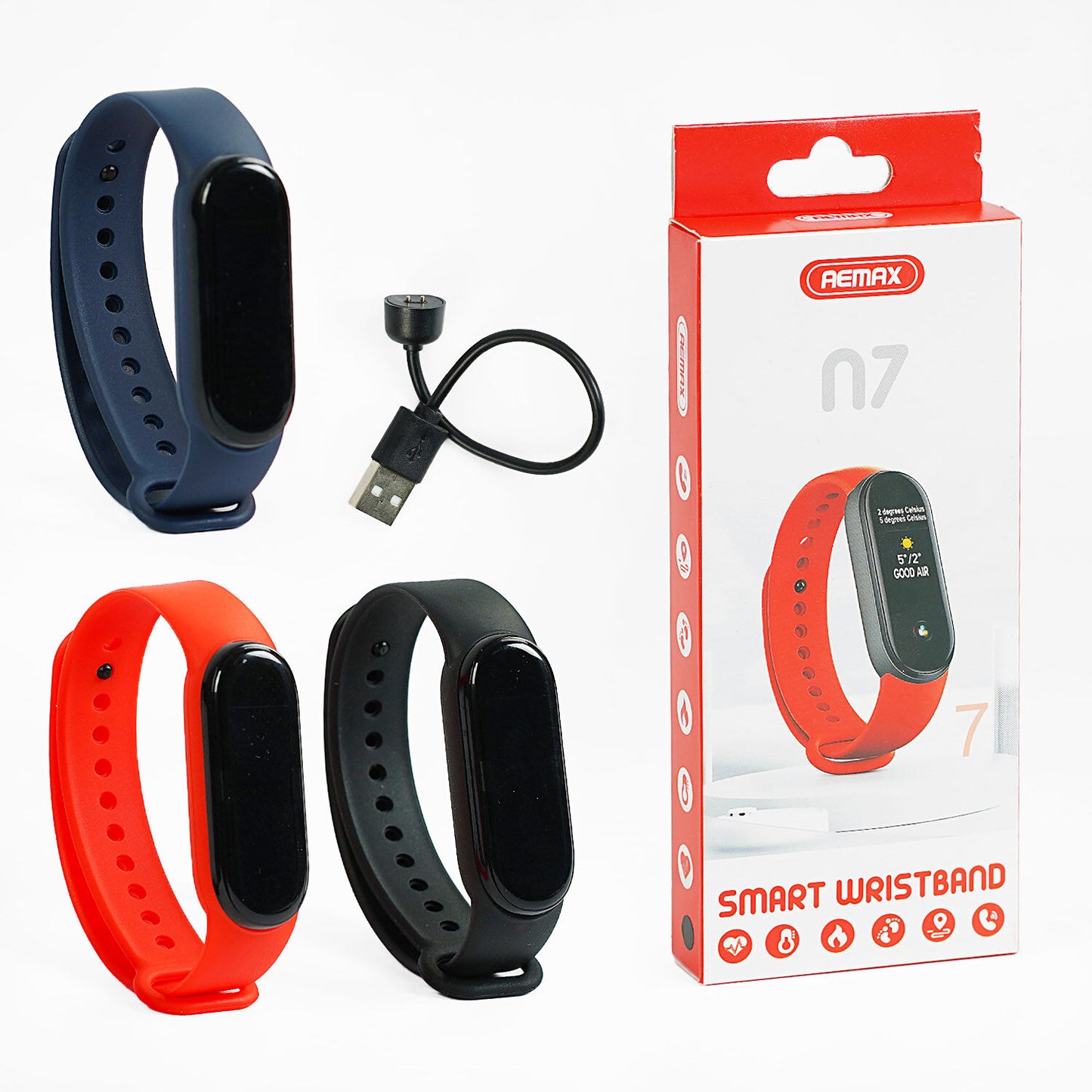 Aemax N7 C64781 Smartwatch with Bluetooth 4.0, 0.96-Inch Color Display, Calls, Notifications, Step Counter, Heart Rate & Music