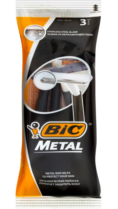 BIC Metal Disposable Razors, 3 pcs