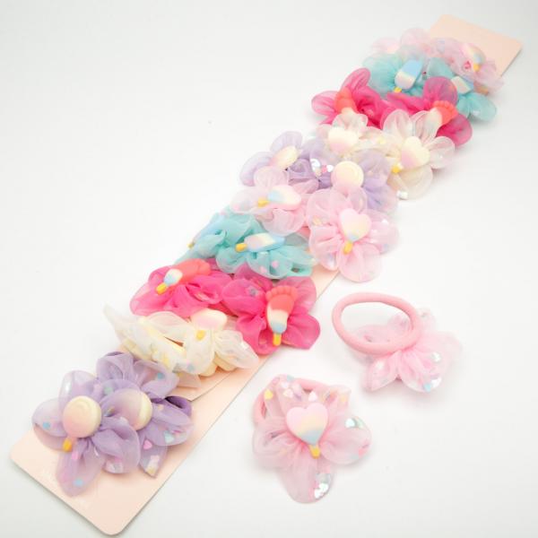 Kids' Flower Hair Ties 6-2386, 5.5 cm Diameter, 2 pcs