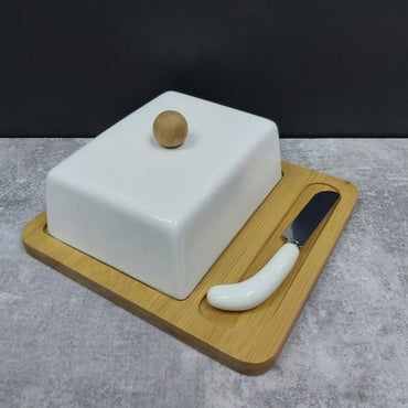 Interos PJ02054 Ceramic Butter Dish with Knife - Image 2