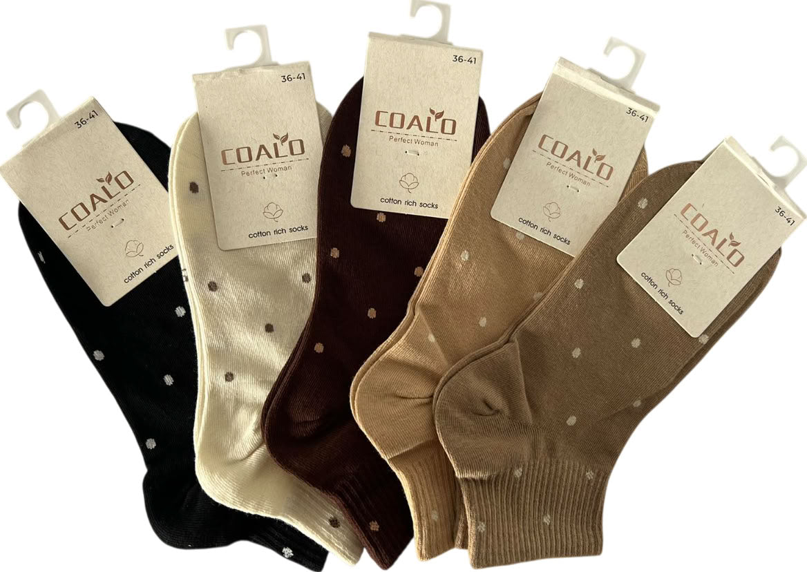 Coalo BY7116 Women's Short Socks, Size 36-41